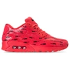 Nike Air Max 90 Premium Black And Red Leather Sneaker In Red