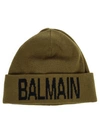 BALMAIN LOGO INTARSIA BEANIE,10697896