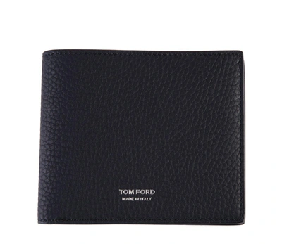 Tom Ford Leather Wallet In Blue