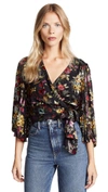 ALICE AND OLIVIA BRAY WRAP BLOUSE