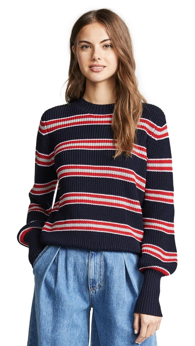 The Fifth Label Defense Stripe Jumper In Navy/red