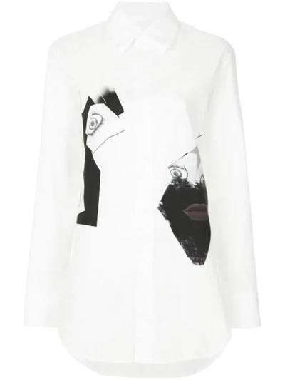 Yohji Yamamoto Face Collage Print Shirt - White