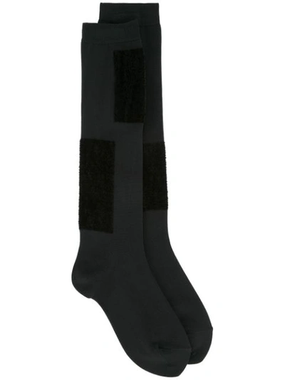 Yohji Yamamoto Square Patch Socks In Black