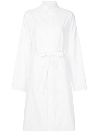 Yohji Yamamoto Long-line Belted Shirt - 白色 In White