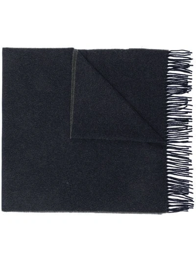 Canada Goose 流苏针织羊毛围巾 - 蓝色 In Black