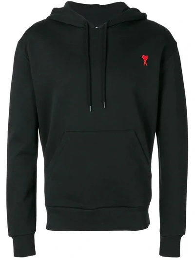 Ami Alexandre Mattiussi Logo Hooded Sweatshirt In Black