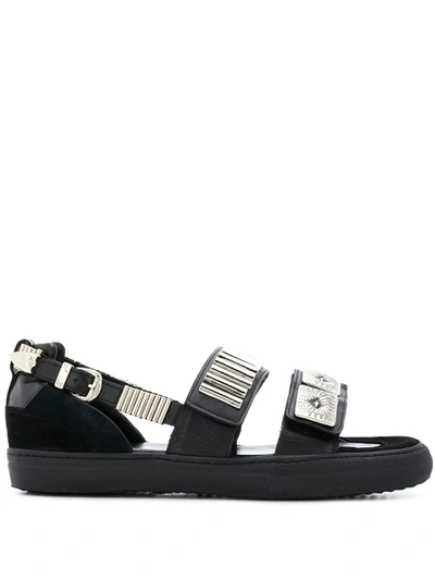 Toga Virilis Black Metal Sneaker Sandals