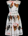 DOLCE & GABBANA Rooster Print Flared Dress