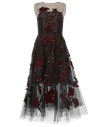 OSCAR DE LA RENTA Tulle Ruby Embroidered Dress