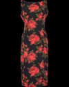 MICHAEL KORS Draped Shoulder Rose Print Dress