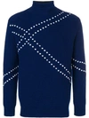 RAF SIMONS RIBBED KNIT DOTTED SWEATER