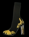 ALEXANDER MCQUEEN Gold Embroidery Stretch Bootie