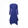 RUMOUR LONDON ALEXA ASYMMETRIC RIBBED WOOL MIDI DRESS IN ROYAL BLUE