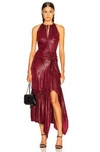 ROLAND MOURET Miranda Swirl Lame Dress