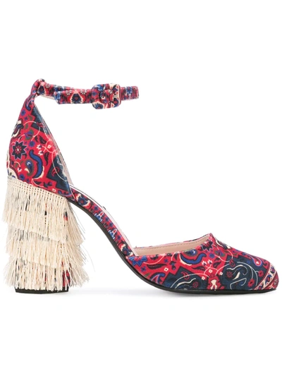 Leandra Medine Fringe D'orsay Pump In Multicolor