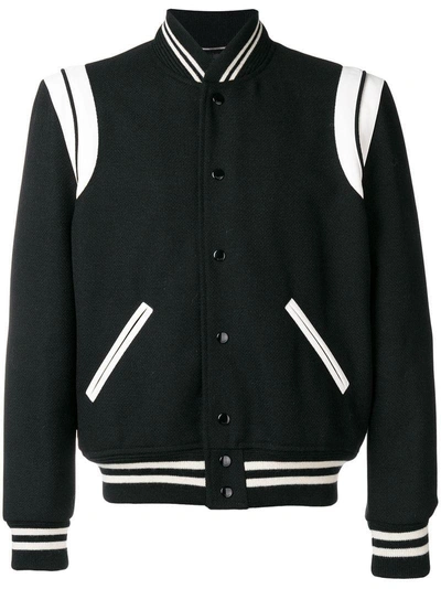 Saint Laurent Teddy Jacket In Wool In Black