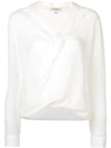 L AGENCE L'AGENCE FRILLED BLOUSE - WHITE