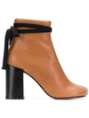 MM6 MAISON MARGIELA MM6 MAISON MARGIELA BLOCK HEEL ANKLE BOOTS - BROWN