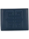 GIVENCHY GIVENCHY EMBOSSED LOGO BILLFOLD WALLET - BLUE