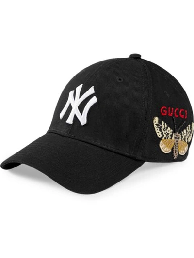 Gucci Black Men's Baseball Cap With Ny Yankees™ Patch