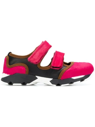 Marni 20mm Ponyskin & Leather Sneakers In Pink,black