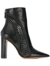 ALEXANDRE BIRMAN ALEXANDRE BIRMAN MESH DETAIL ANKLE BOOTS - 黑色