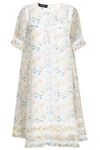 ROCHAS ROCHAS WOMAN LACE-TRIMMED PRINTED SILK-ORGANZA DRESS IVORY,3074457345619273437