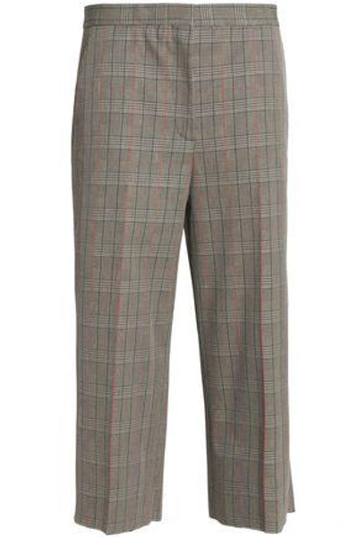 Rochas Woman Prince Of Wales Checked Cotton Wide-leg Trousers Beige