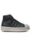 ADIDAS ORIGINALS RICK OWENS X ADIDAS WOMAN TEXTURED-LEATHER HIGH-TOP SNEAKERS BLACK,3074457345619219188