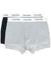 Calvin Klein Underwear Pack Of Three Branded Trunks In Grey