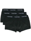 Calvin Klein Underwear 3-pack Stretch Cotton Low-rise Trunks In Black