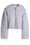 3.1 PHILLIP LIM / フィリップ リム 3.1 PHILLIP LIM WOMAN CONVERTIBLE QUILTED COTTON-JERSEY BOMBER JACKET LIGHT GRAY,3074457345619304927