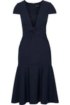 MILLY MILLY WOMAN BELLA TWIST-FRONT FLUTED CADY DRESS NAVY,3074457345619339334