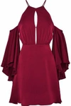 MILLY MILLY WOMAN MELODY COLD-SHOULDER CUTOUT STRETCH-SILK MINI DRESS CLARET,3074457345619347792