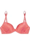 I.D. SARRIERI I.D. SARRIERI WOMAN LACE, SATIN AND MESH PUSH-UP BRA CORAL,3074457345619353712