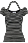 BAILEY44 BAILEY 44 WOMAN KISS AND TELL STRIPED STRETCH-JERSEY T-SHIRT BLACK,3074457345619356194