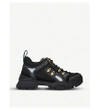 GUCCI FLASHTREK LEATHER AND CANVAS TRAINERS