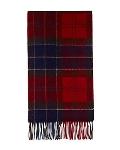 Barbour Tartan Wool-cashmere Scarf In Red