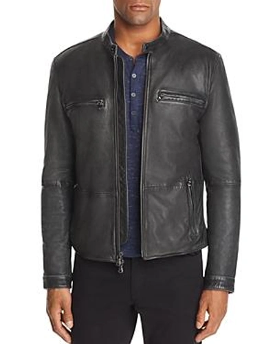 John Varvatos Zip-front Leather Jacket - 100% Exclusive In Steel Gray