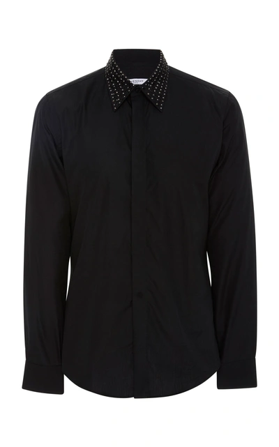 Givenchy Sequin-embellished Cotton-poplin Shirt In Black