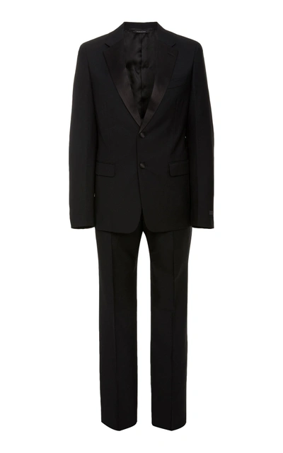 Prada Satin-trimmed Wool-blend Tuxedo In Black