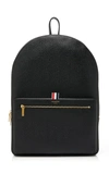 Thom Browne Logo-stamped Structured Pebbled-leather Backpack In Black