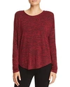 Rag & Bone Hudson Cotton Jersey Long Sleeve Top In Deep Berry