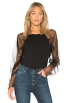 SEE BY CHLOÉ Tulle Sleeve Top,SEEB-WS127