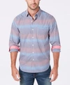 TOMMY BAHAMA MEN'S STRIPED GINGHAM BUTTON DOWN SHIRT
