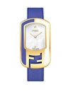 FENDI Chameleon Diamond Goldtone Leather Strap Watch,0400099276623