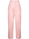 MANSUR GAVRIEL MANSUR GAVRIEL TAFFETA HIGH WAISTED TROUSERS - PINK