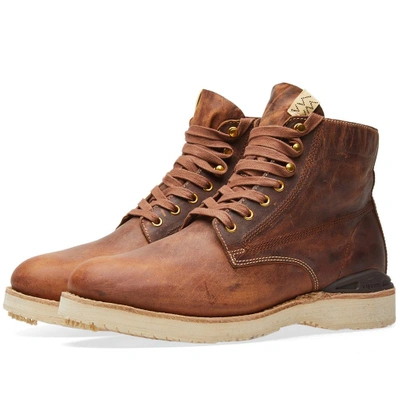 Visvim Virgil Distressed Leather Boots In Brown