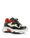 Ash Addict Trainers Black Leather & Red Mesh In Red/white Multi
