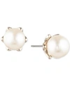 MARCHESA GOLD-TONE IMITATION PEARL STUD EARRINGS